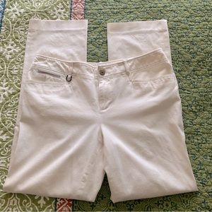 LRL Ralph Lauren Cotton Stretch Mid Rise Straight Leg White Jeans Sz 10